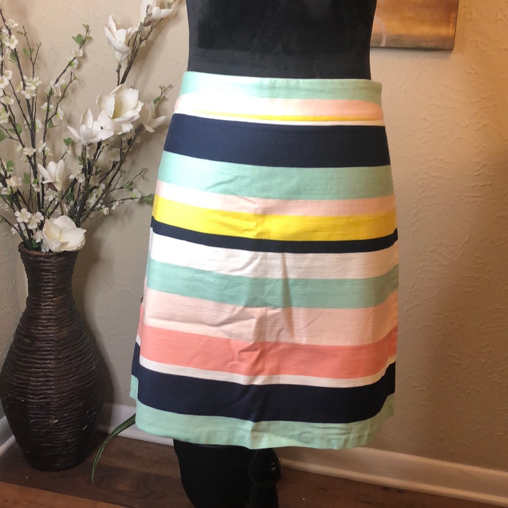 Ann Taylor LOFT Striped A-line Mini Skirt